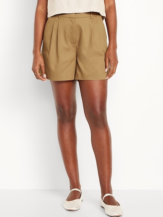 Image number 1 showing, Extra High-Waisted Taylor Trouser Shorts -- 5-inch inseam