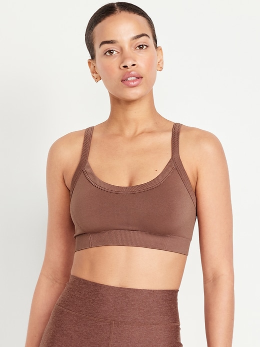 Image number 1 showing, Light Support Seamless Ribbed Sports Bra