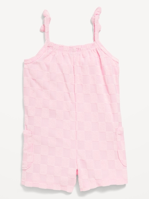 View large product image 2 of 2. Sleeveless Loop-Terry Romper for Toddler Girls