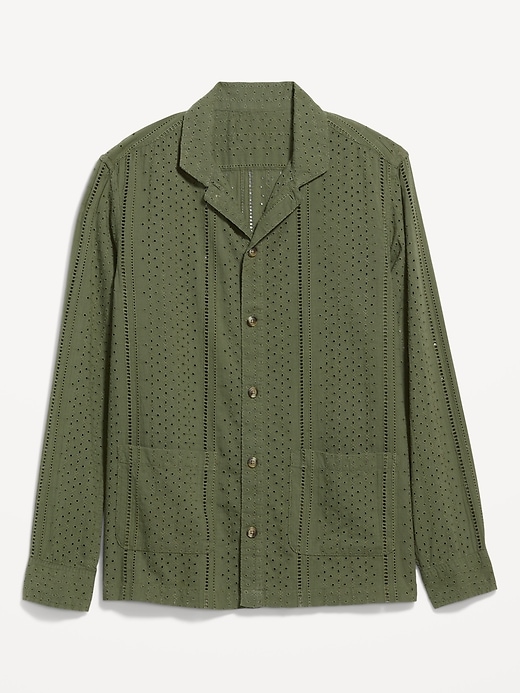 Image number 4 showing, Button-Front Eyelet Shirt