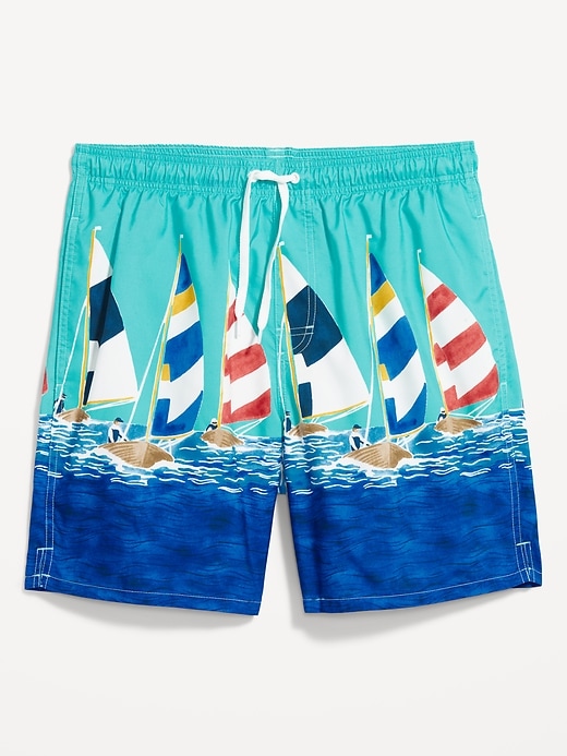 Image number 3 showing, Printed Swim Trunks -- 7-inch inseam