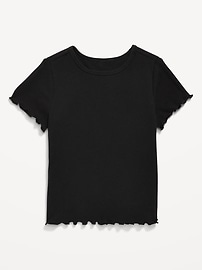 Image number 1 showing, Short-Sleeve Lettuce-Edge T-Shirt for Toddler Girls