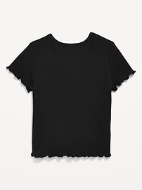 Image number 2 showing, Short-Sleeve Lettuce-Edge T-Shirt for Toddler Girls