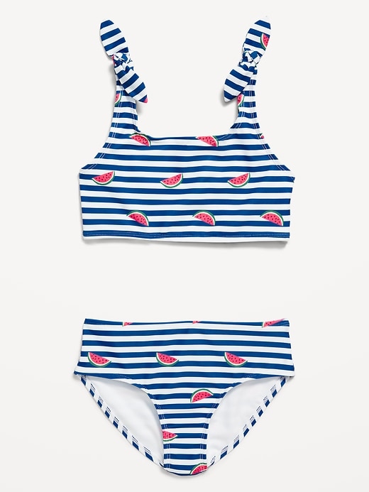 View large product image 1 of 1. Printed Tie-Knot Bikini Swim Set for Girls