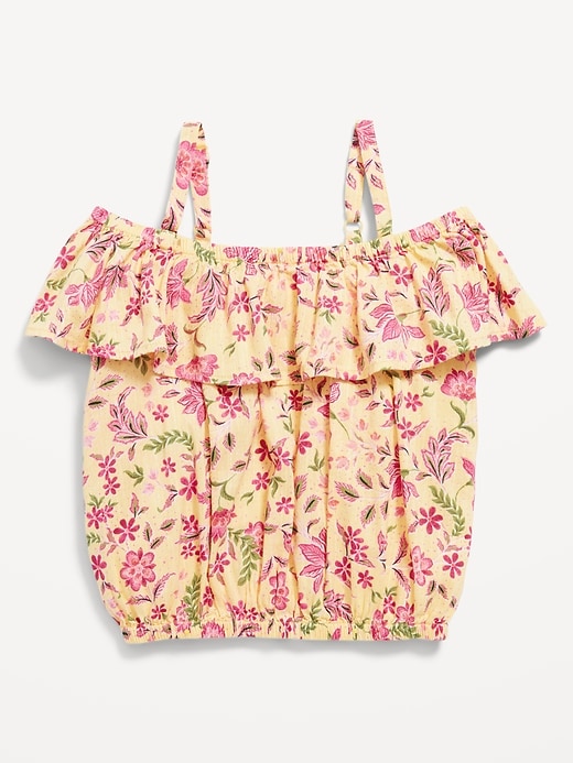 View large product image 2 of 3. Printed Off-Shoulder Ruffle-Trim Top for Girls