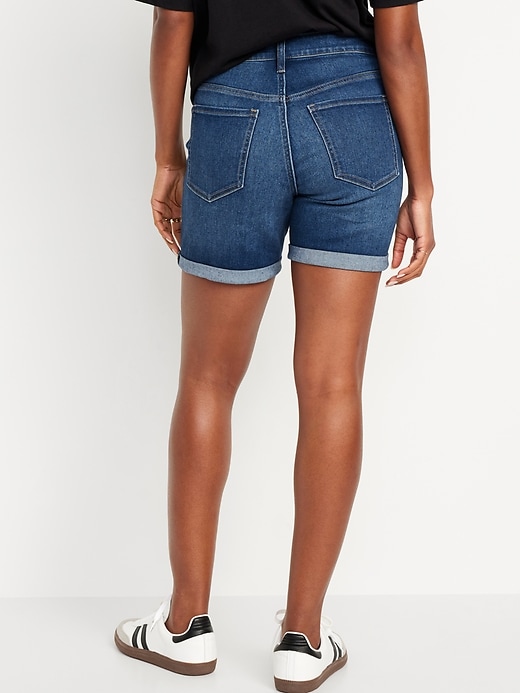 Image number 2 showing, High-Waisted Wow Jean Shorts -- 5-inch inseam