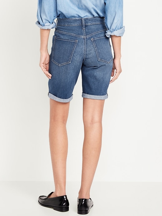 Image number 2 showing, High-Waisted Wow Jean Shorts -- 9-inch inseam
