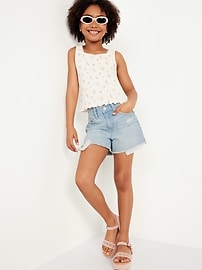 View large product image 3 of 4. High-Waisted Ripped Jean Shorts for Girls