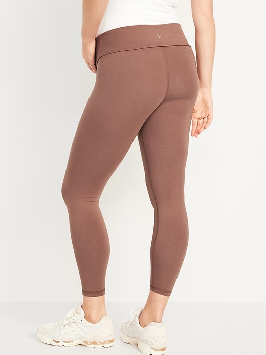 Image number 2 showing, Maternity Rollover-Waist PowerChill 7/8-Length Leggings