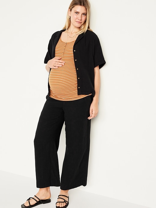 Image number 4 showing, Maternity Foldover-Waist Ankle Pants