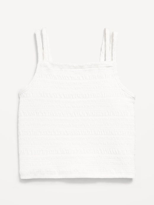 View large product image 2 of 3. Sleeveless Fitted Smocked Tank Top for Girls