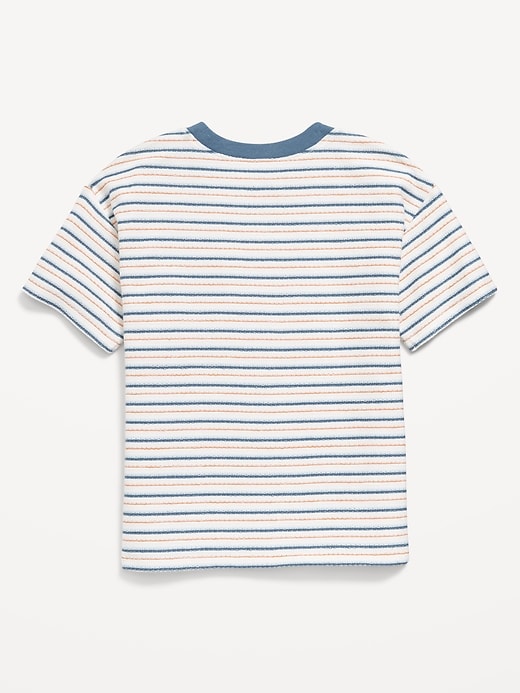 View large product image 2 of 3. Oversized French-Terry Pocket T-Shirt for Toddler Boys