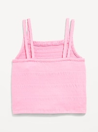 View large product image 3 of 3. Sleeveless Fitted Smocked Tank Top for Girls