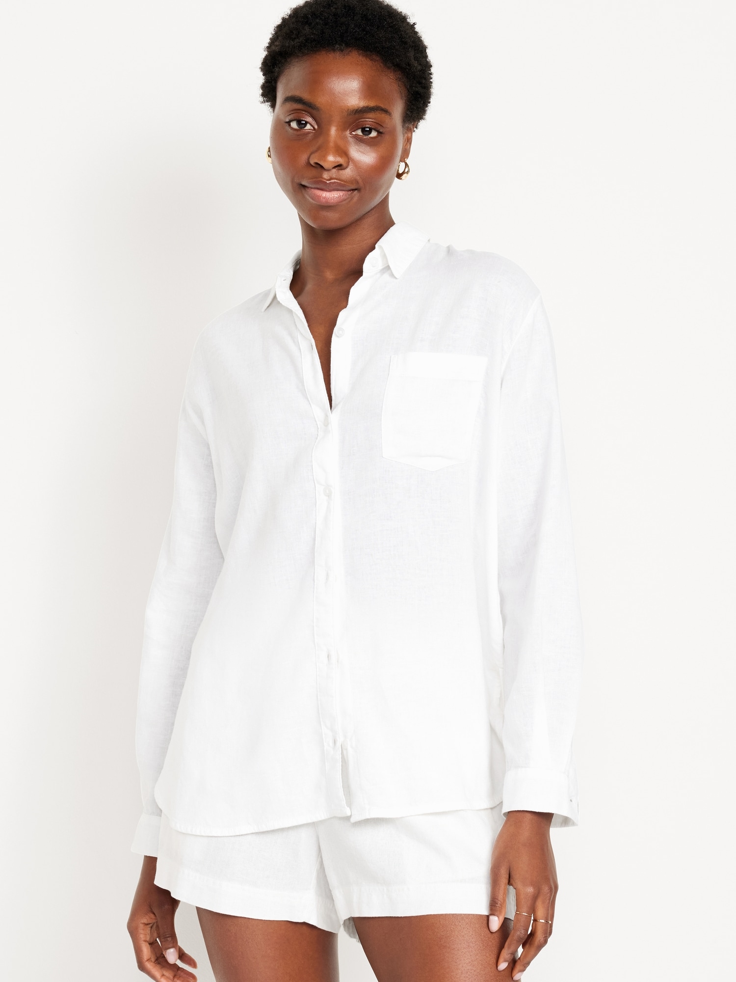 Classic Button-down Collar Men's Linen Shirt SINTRA in White | MagicLinen