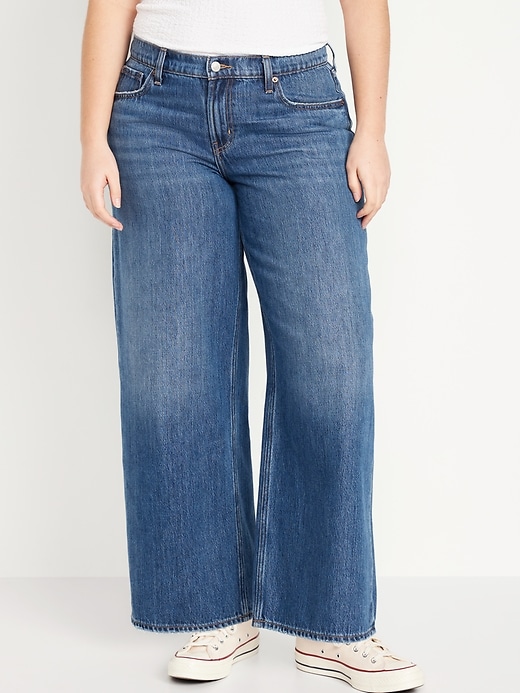 Image number 5 showing, Low-Rise Baggy Wide-Leg Jeans