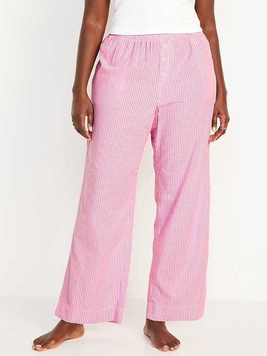 Image number 5 showing, High-Waisted Poplin Pajama Pant
