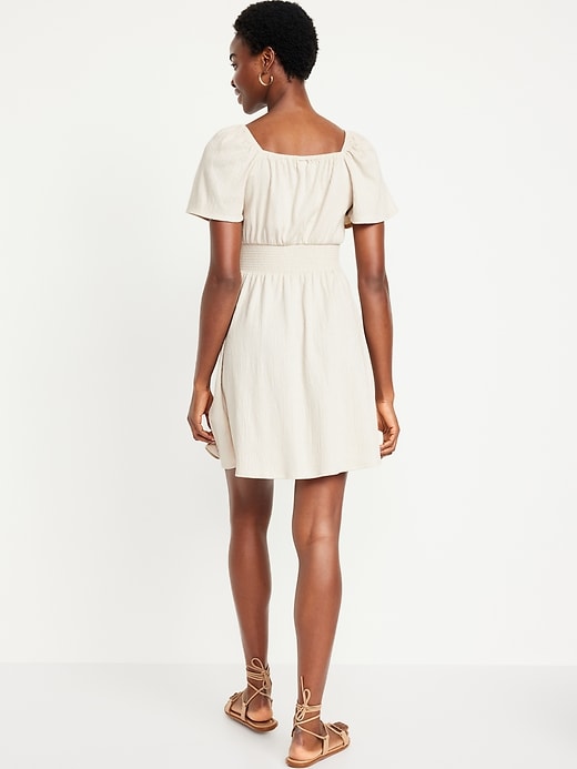 Image number 8 showing, Waist-Defined Flutter-Sleeve Mini Dress