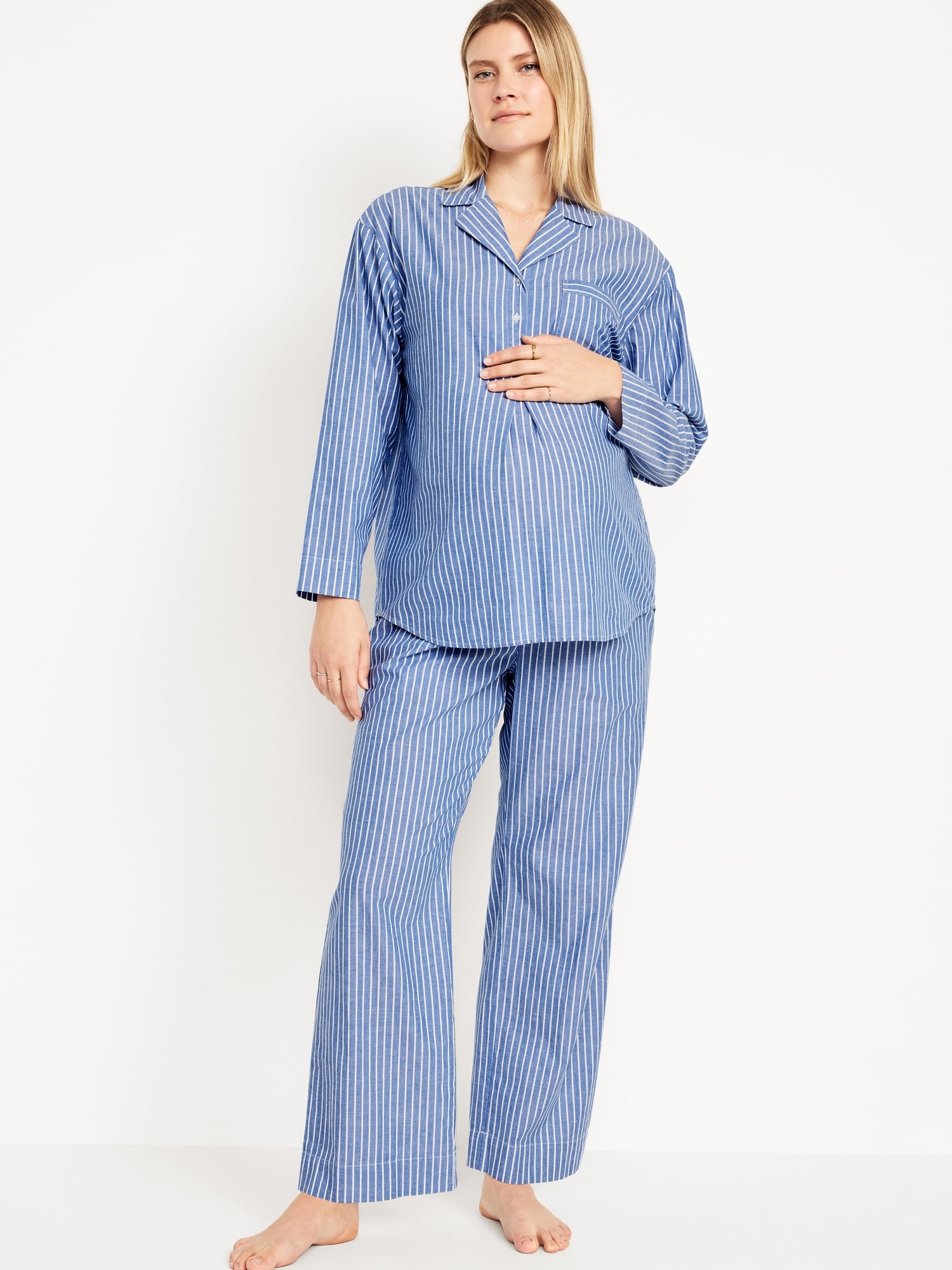 Maternity Poplin Pajama Set