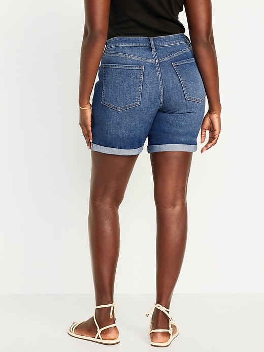 Image number 6 showing, High-Waisted Wow Jean Shorts -- 7-inch inseam