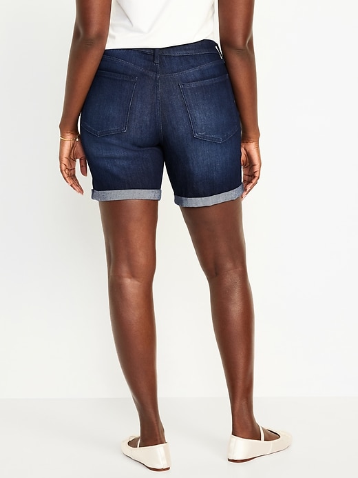 Image number 6 showing, High-Waisted Wow Jean Shorts -- 7-inch inseam
