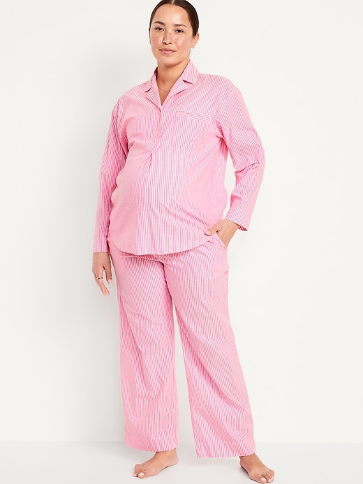 Image number 1 showing, Maternity Poplin Pajama Set