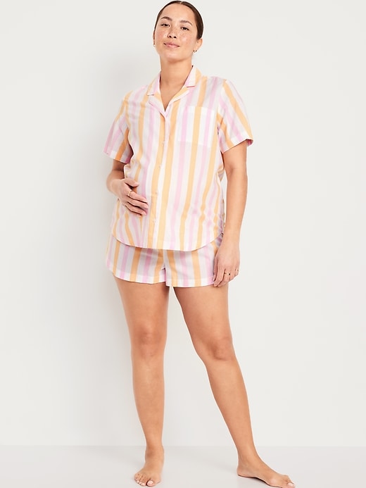 Image number 1 showing, Maternity Poplin Pajama Set