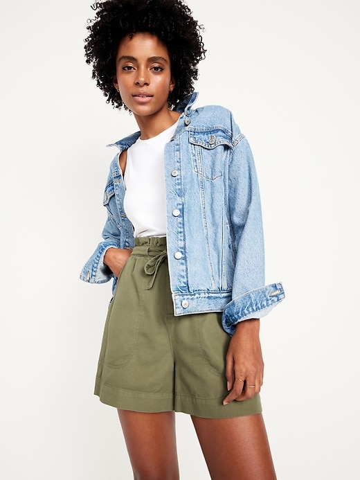Image number 3 showing, Extra High-Waisted Utility Shorts -- 4-inch inseam
