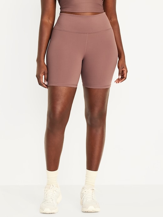 Image number 5 showing, High-Waisted PowerSoft Biker Shorts -- 6-inch inseam