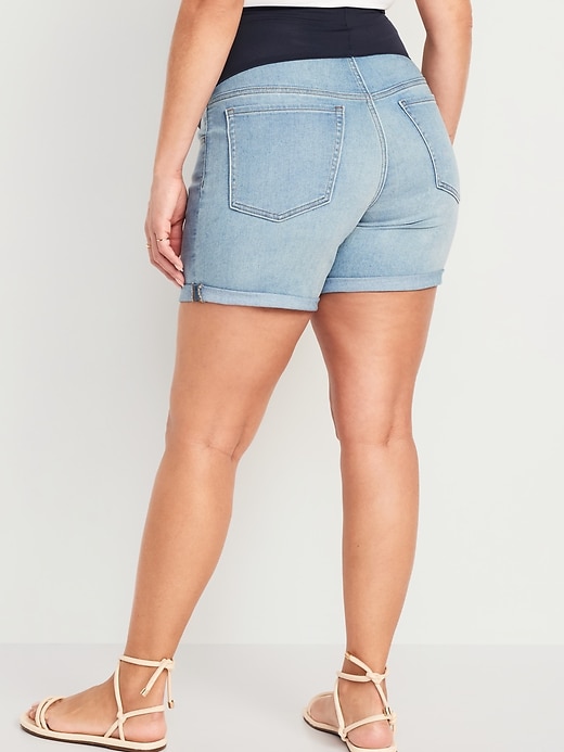 Image number 2 showing, Maternity Full-Panel OG Straight Jean Shorts -- 9-inch inseam