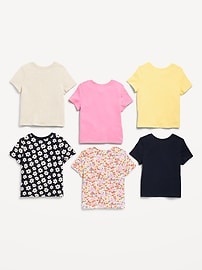 View large product image 3 of 3. Unisex Short-Sleeve T-Shirt 6-Pack for Toddler
