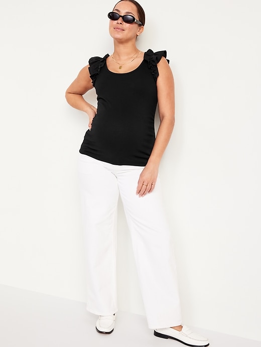 Image number 3 showing, Maternity Ruffle-Trim Combination Top