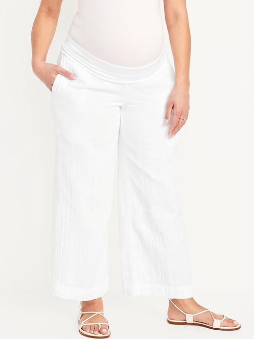 View large product image 1 of 2. Maternity Foldover-Waist Ankle Pants