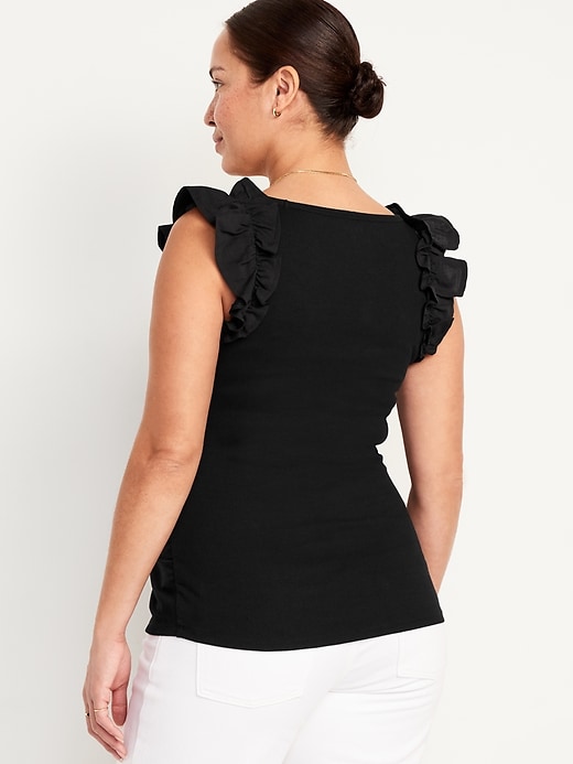 Image number 8 showing, Maternity Ruffle-Trim Combination Top