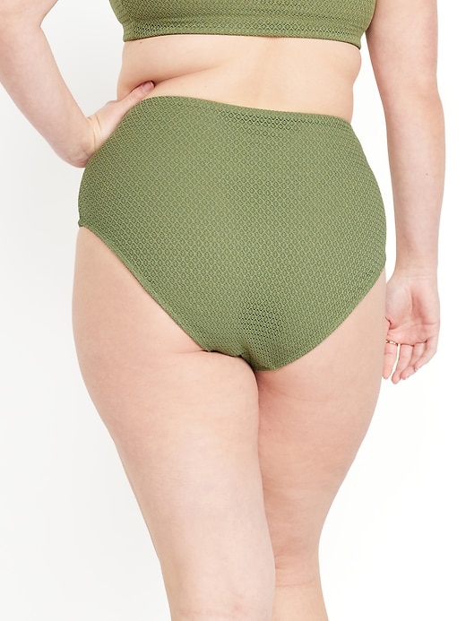 Image number 6 showing, High-Waisted Crochet Bikini Swim Bottoms