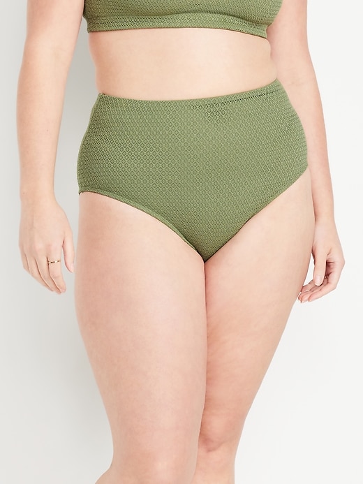 Image number 5 showing, High-Waisted Crochet Bikini Swim Bottoms