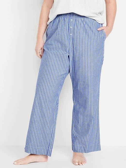 Image number 5 showing, High-Waisted Poplin Pajama Pant