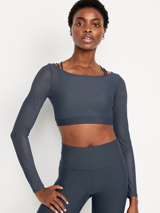 PowerSoft Crop Layered Top | Old Navy