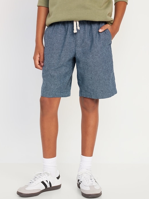 View large product image 1 of 4. Knee Length Linen-Blend Shorts for Boys