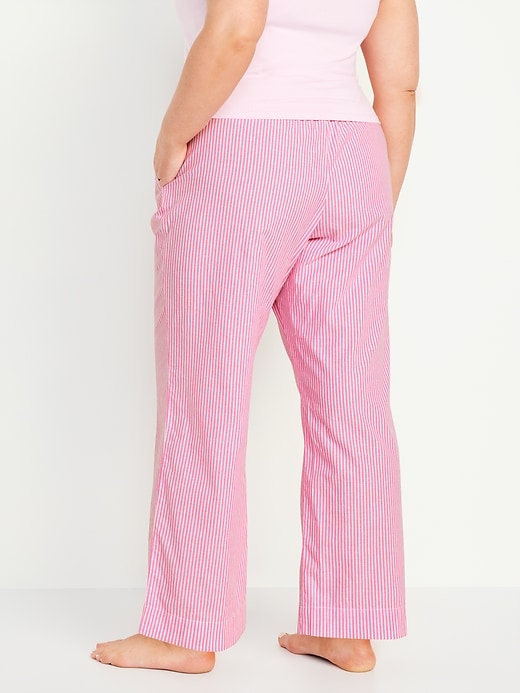 Image number 8 showing, High-Waisted Poplin Pajama Pant