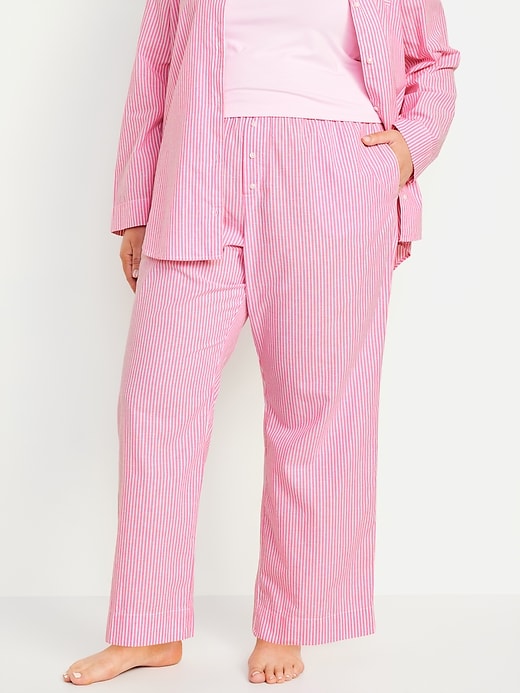 Image number 7 showing, High-Waisted Poplin Pajama Pant