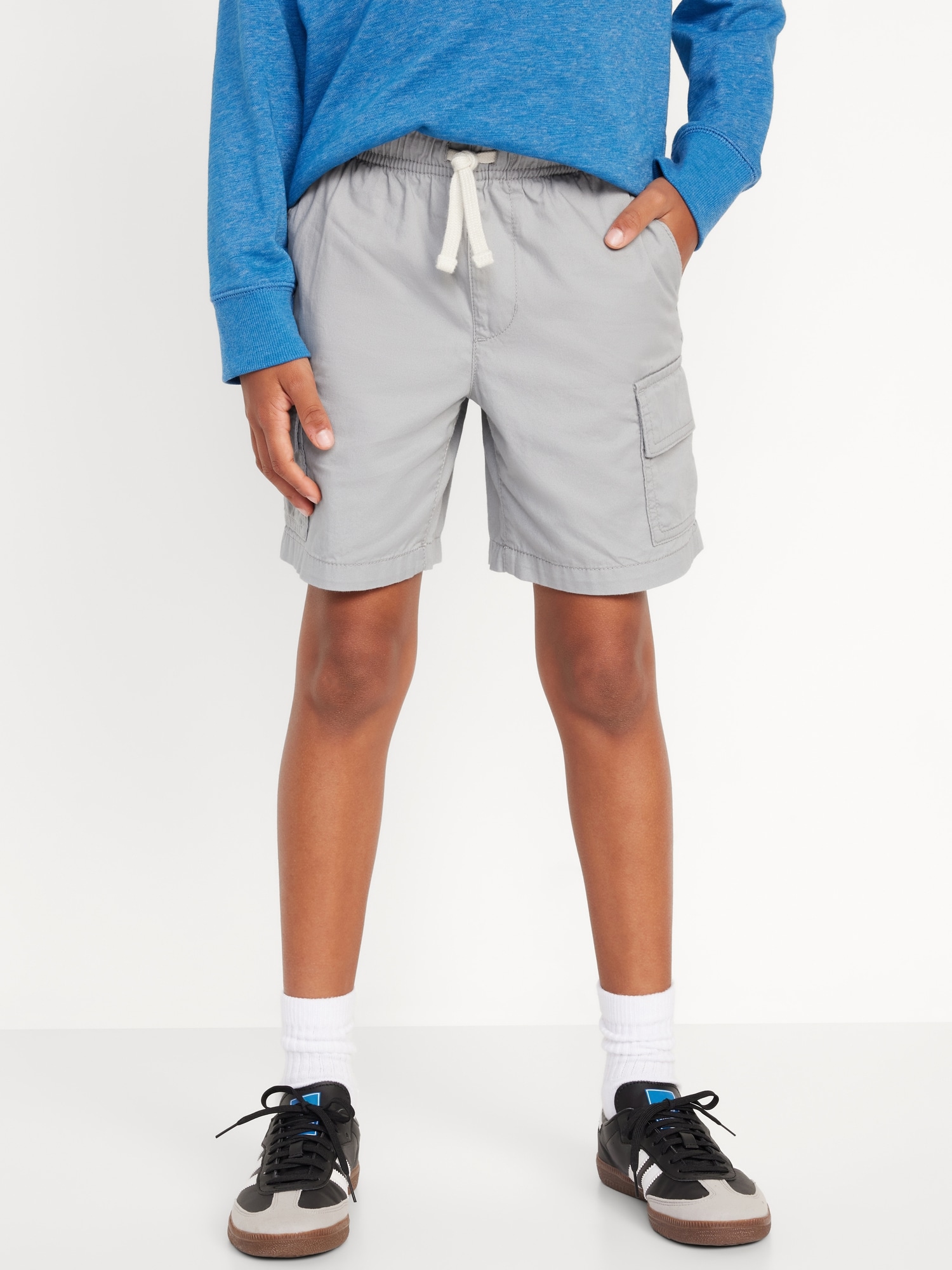 Extra High-Waisted Tie-Front Cargo Workwear Shorts -- 4-inch inseam