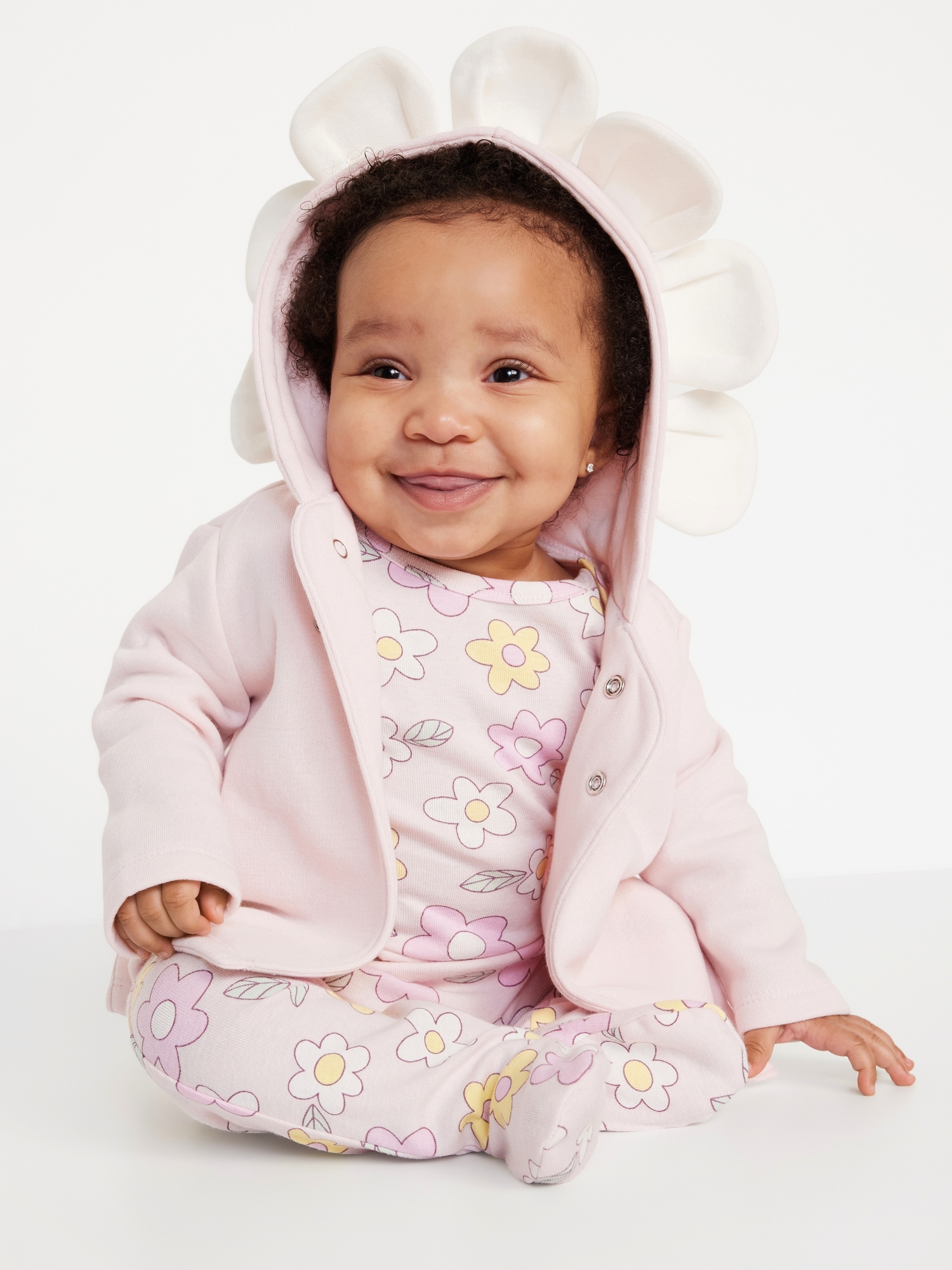 Unisex 3-Piece Floral-Print Layette Set for Baby Hot Deal