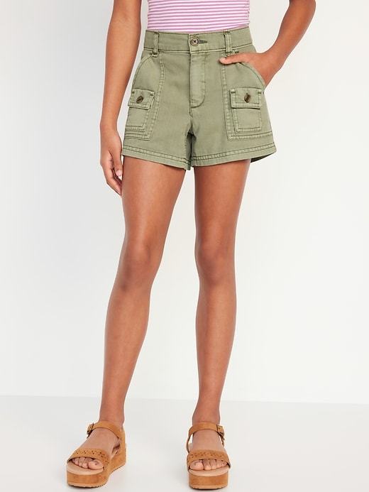 View large product image 1 of 4. Cargo-Pocket Twill Shorts for Girls