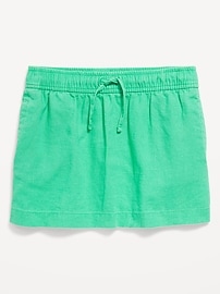 View large product image 4 of 4. Linen-Blend Drawstring Skirt for Girls