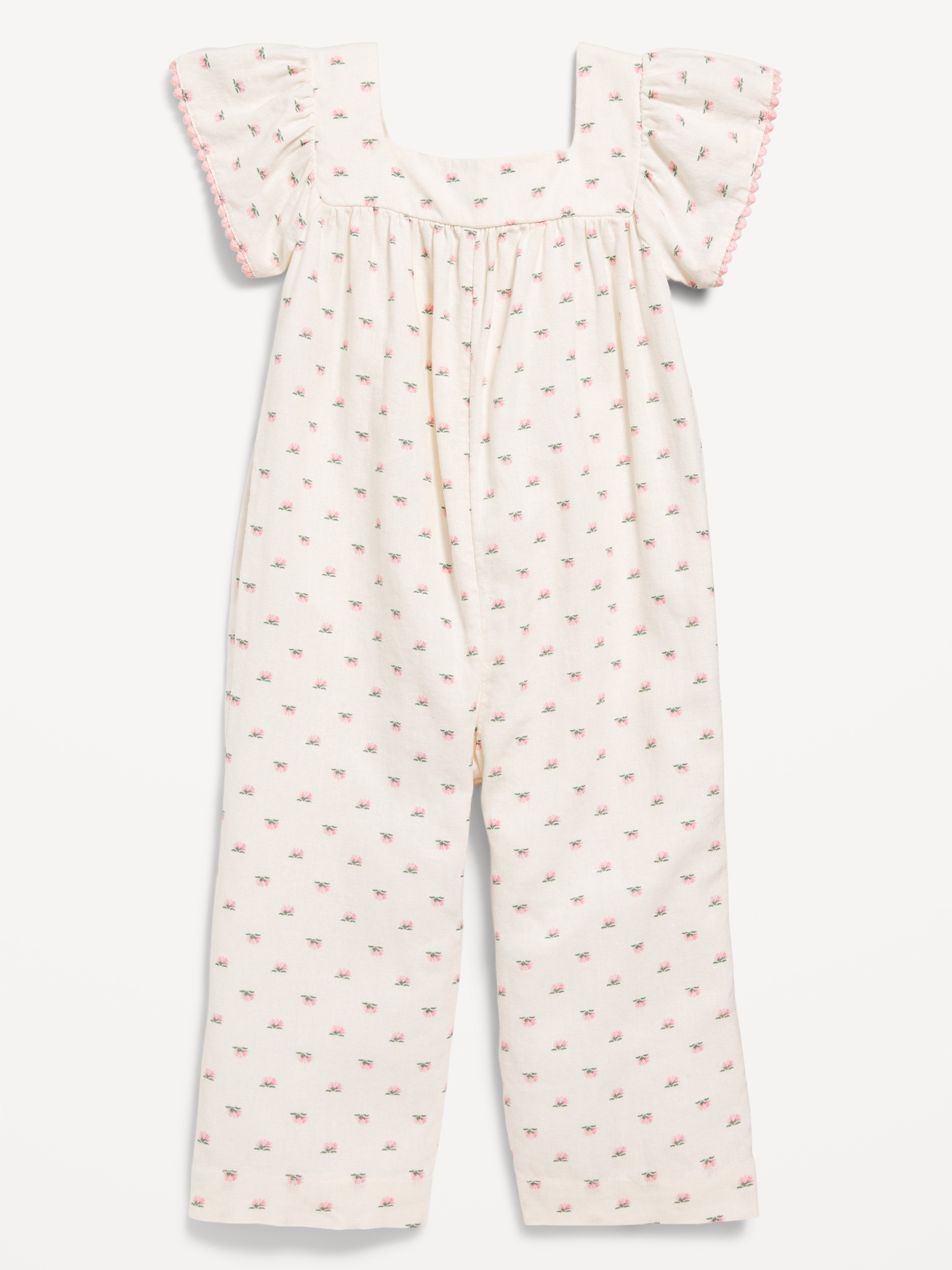 Printed Linen-Blend Wide-Leg Jumpsuit for Toddler Girls