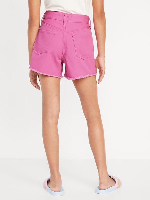 View large product image 2 of 4. High-Waisted Pop-Color Frayed-Hem Shorts for Girls