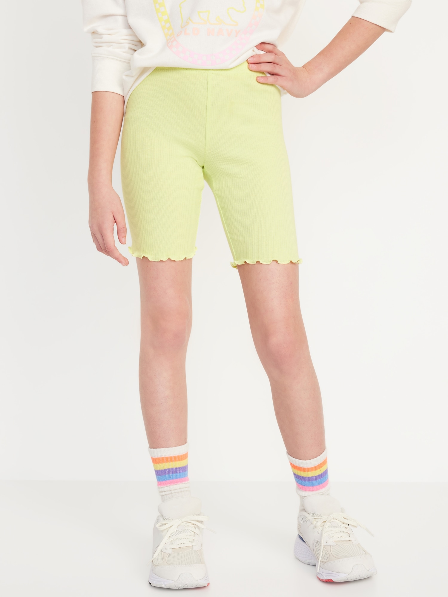 Lettuce-Edge Biker Shorts for Girls