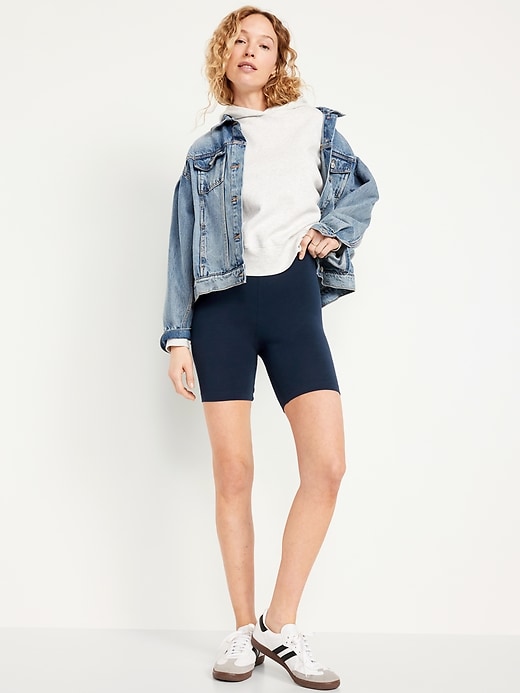 Image number 3 showing, High-Waisted Biker Shorts -- 8-inch inseam