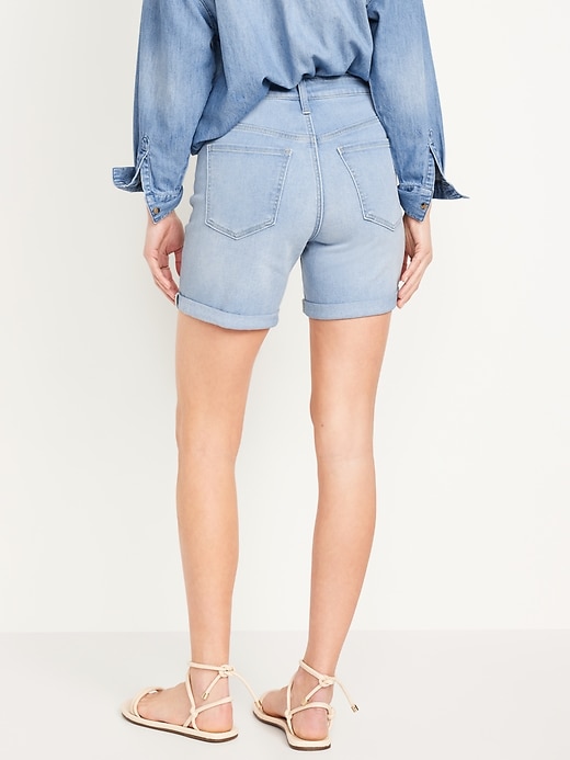 Image number 7 showing, High-Waisted Wow Jean Shorts -- 5-inch inseam