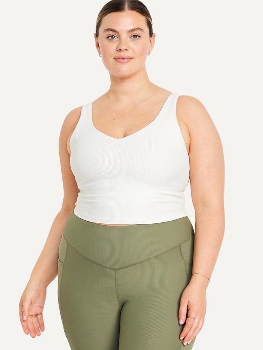 Image number 7 showing, Light Support PowerSoft Ribbed Longline Sports Bra